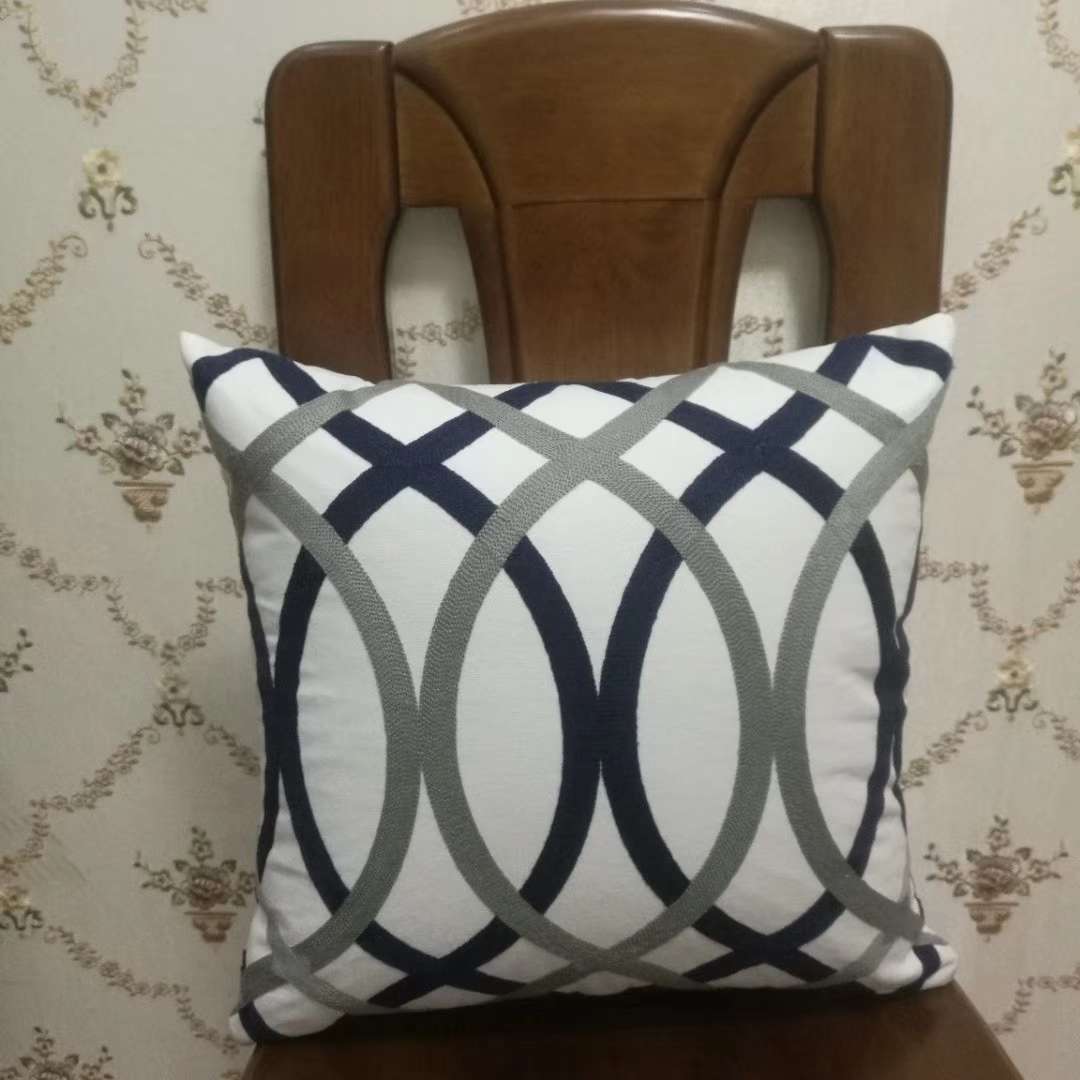 Nordic fresh and clean pure cotton embroidered home textile cushions, cushions, car sofas and office supplies detail image 1