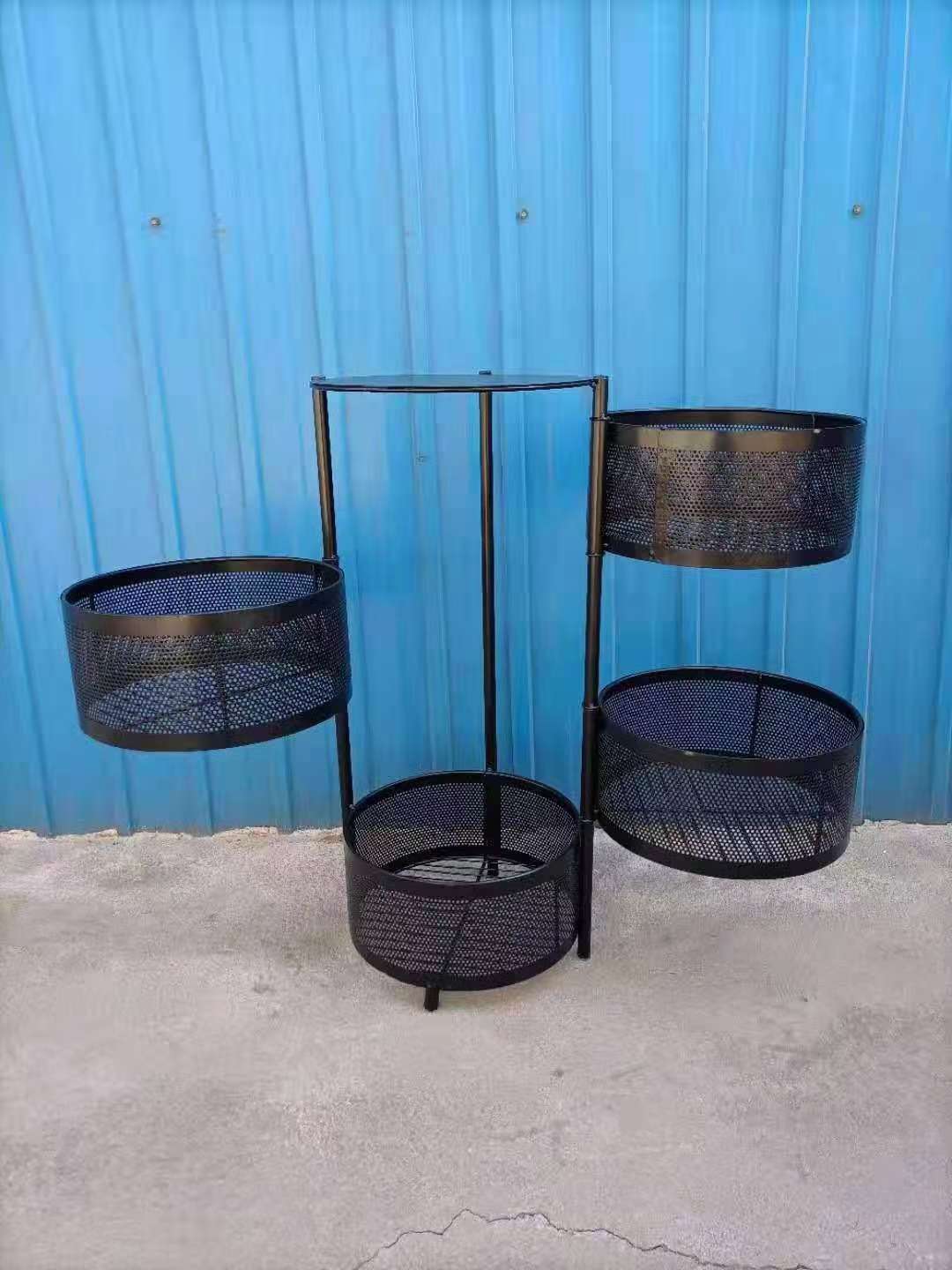 Rotating vegetable plant rack, circular vegetable basket, cylindrical storage rack, multi-layer vegetable placement rack, floor-standing circular rack detail image 8