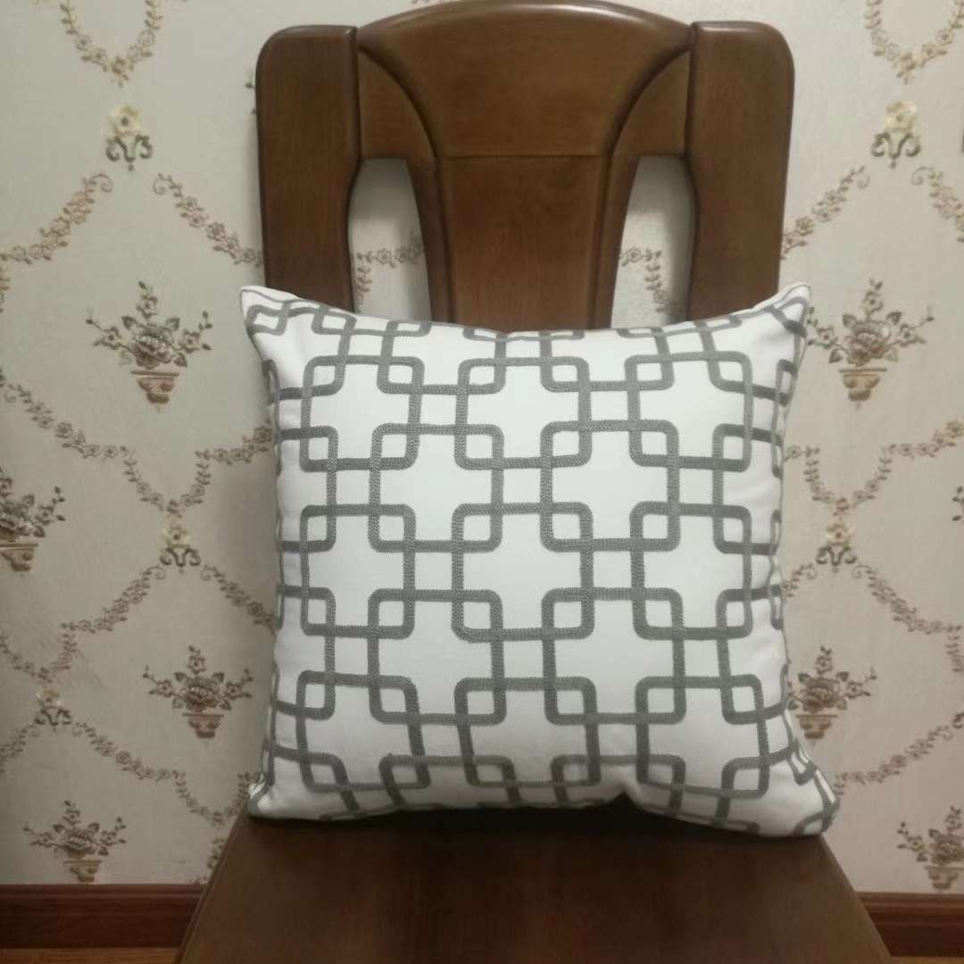 Nordic fresh and clean pure cotton embroidered home textile cushions, cushions, car sofas and office supplies detail image 2