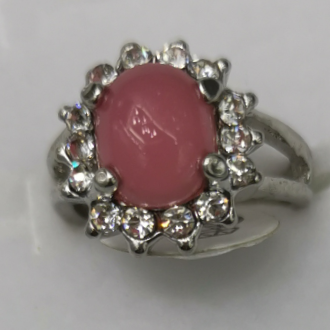 Resin rhinestone alloy white and black ring