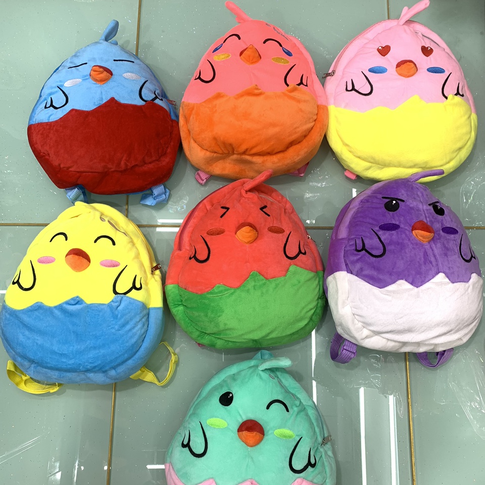 Plush schoolbags, plush cartoon schoolbags, new cute plush cartoon chicken eggshell backpacks for boys and girls, fashionable backpacks