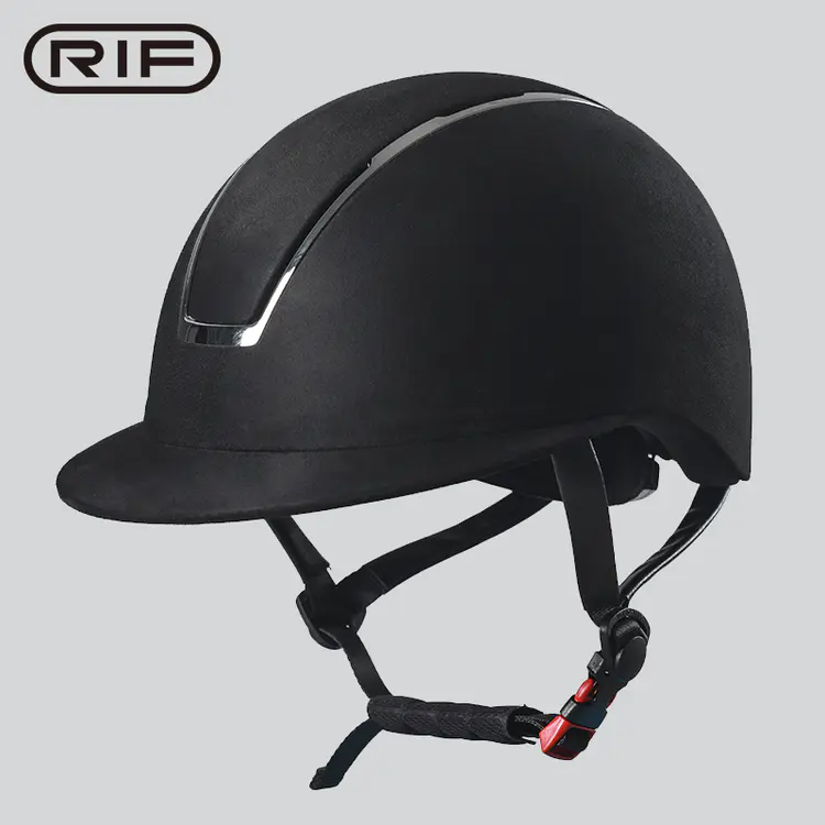 RIF绒面马术头盔骑士安全帽子马具装备男女青少年可调节骑马盔