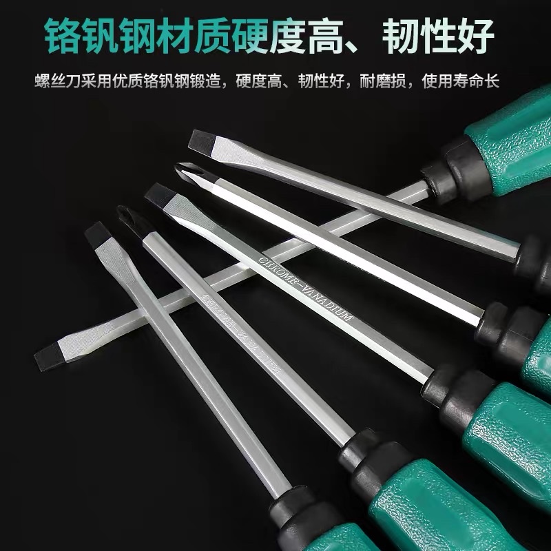 可敲击穿心螺丝刀超硬大号工业级改锥平口梅花一字十字加长起子细节图