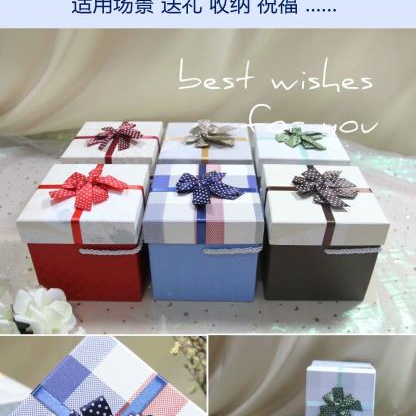 Tianxiang Craft Gift Box, creative square single box, hand-held apple box, ribbon bow gift box, packaging box, paper box full figure