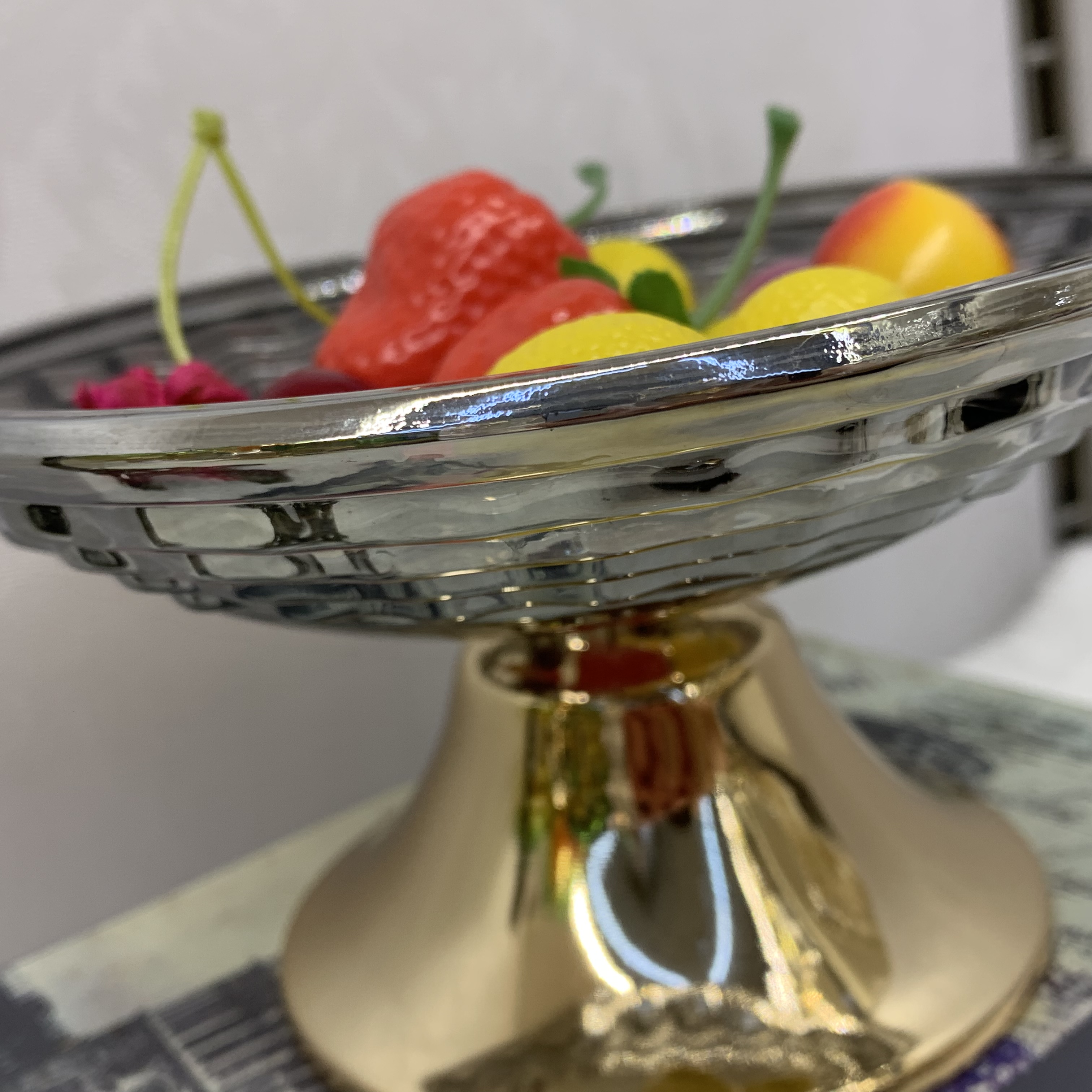 轻奢水果盘家用玻璃果盘客厅茶几零食盘糖果盘现代简约小号果盘细节图