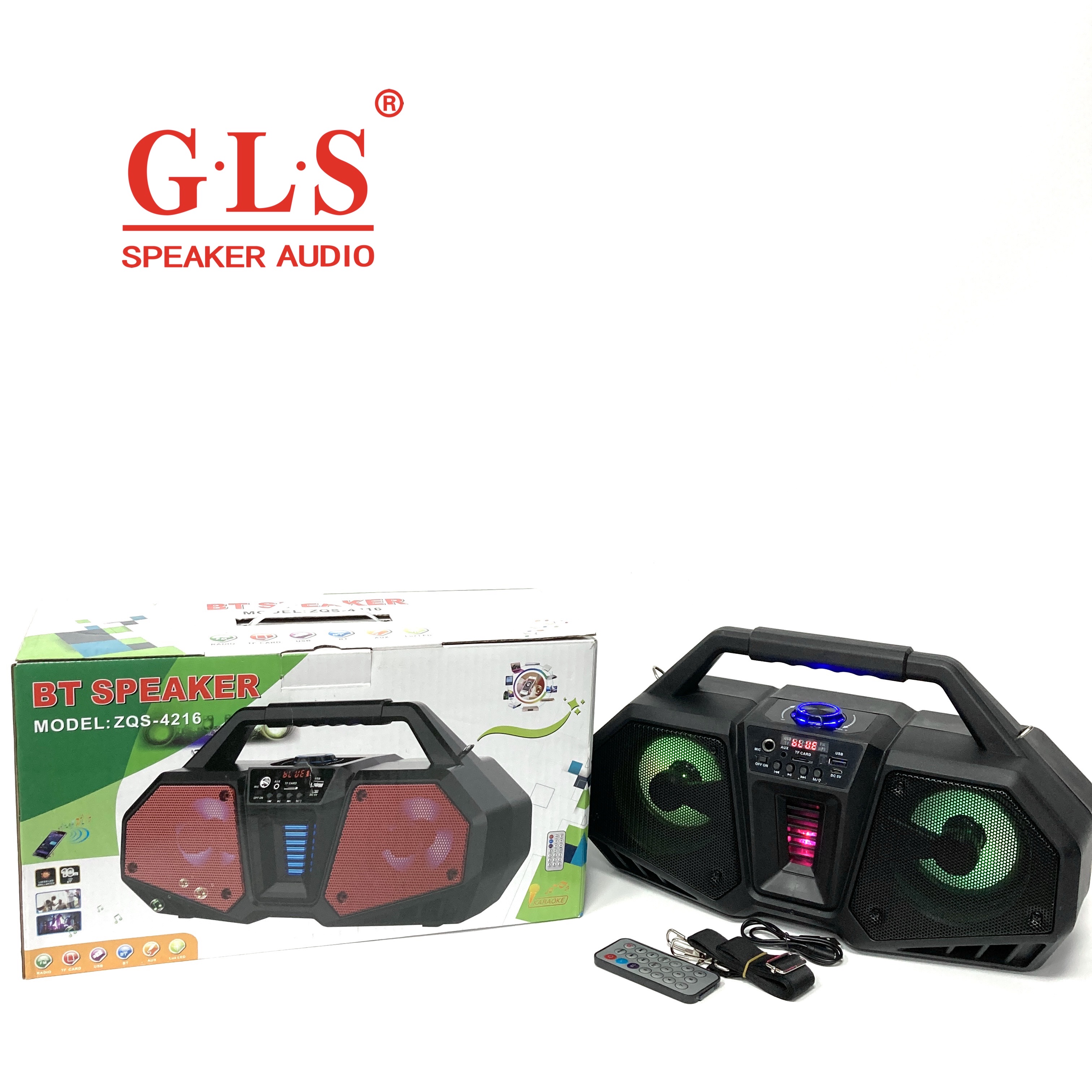 ZQS-4216新款大功率广场舞遥控收音机手提便携式背带蓝牙音箱详情图8