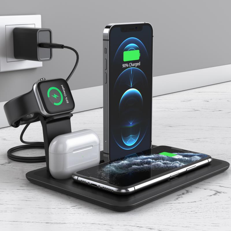 5 in 1 wireless charger Mobile phone charger earphone watch charging rack