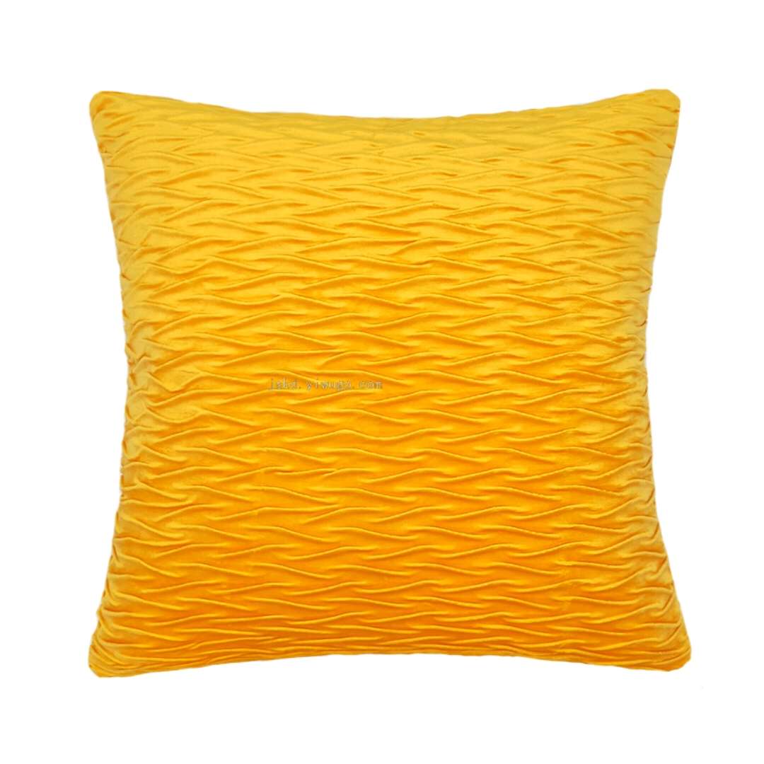 Nordic solid-color pleated water-patterned throw pillow, cushion, backrest and square pillowcase details Picture