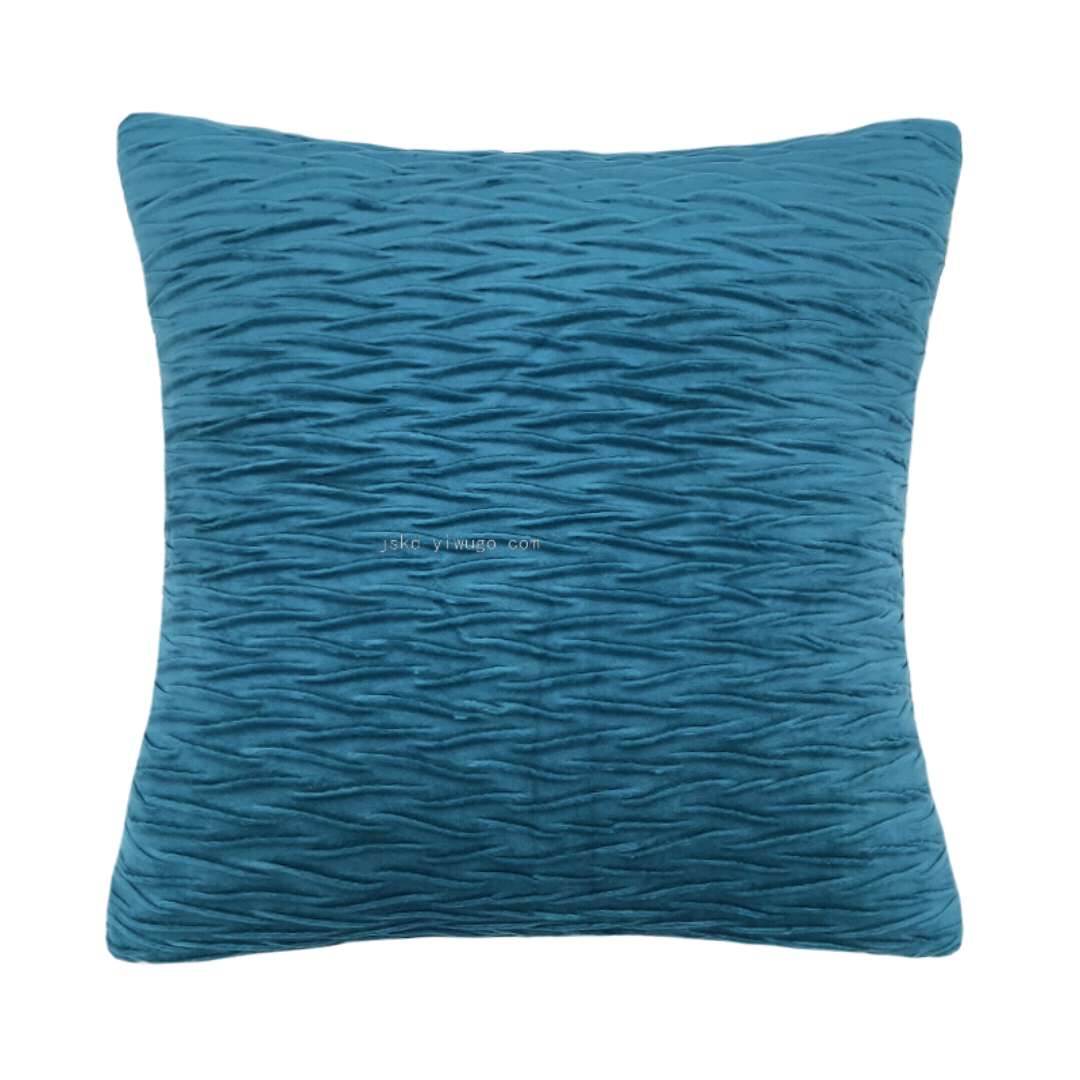Nordic solid-color pleated water-patterned throw pillow, cushion, backrest and square pillowcase Application Scenario