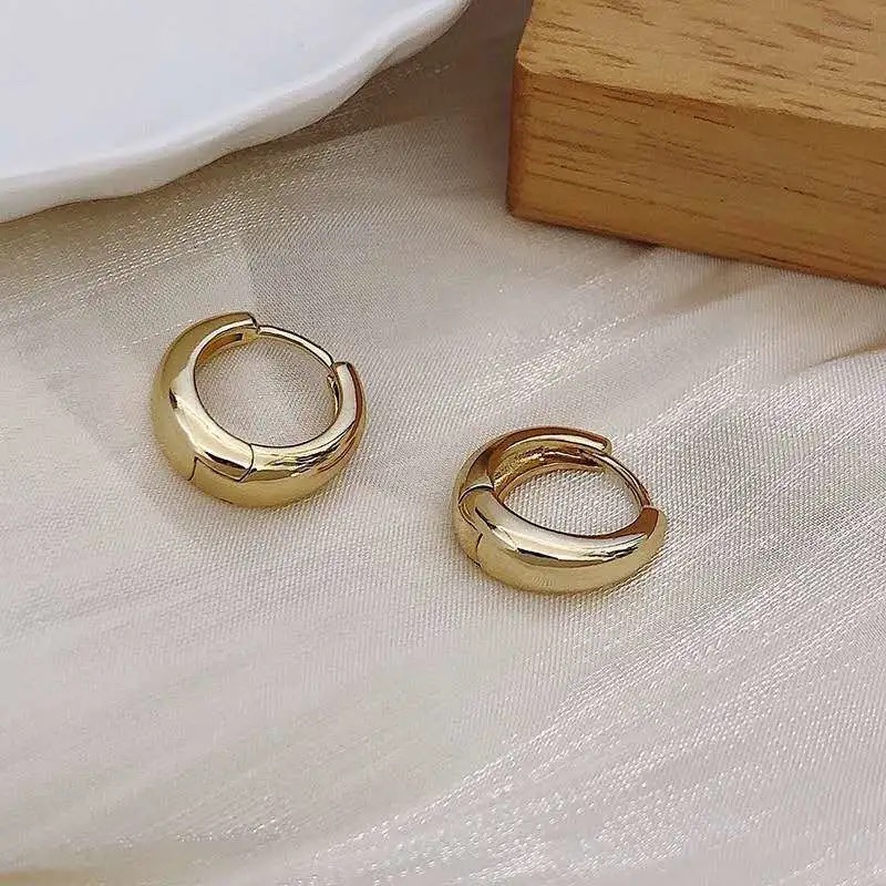 Small metal earrings 2020 new personality studs for women simple cold atmosphere circle ring ring ear buckle