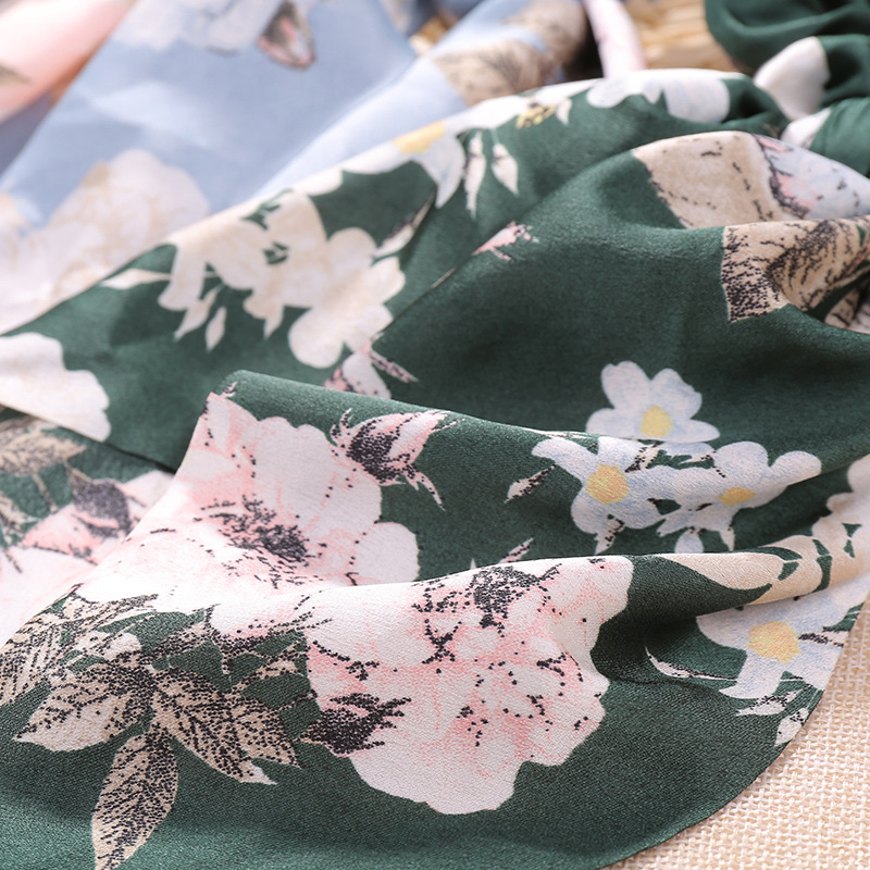 Custom 2021 Spring/Summer New Floral Ponytail Hair Band Europe And The United States Fashion Ol Satin Printed Streamer Large Hair Band Specification drawing