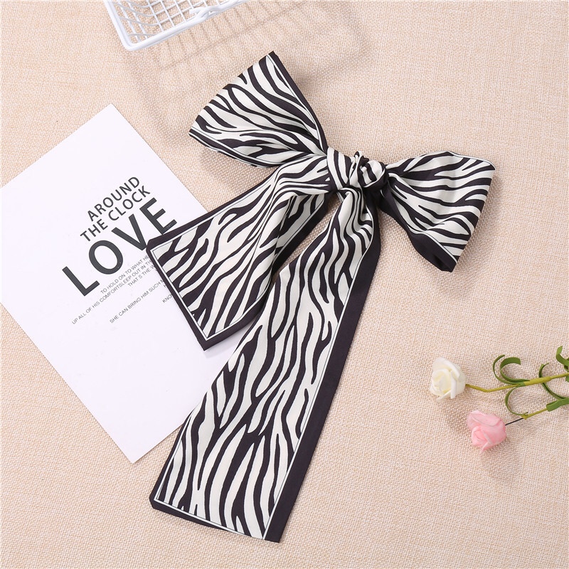 European And American Women's Hair Accessories Net Red Ponytail Tie Hair Scarf Streamer French New Fashion Hair Bow Headband