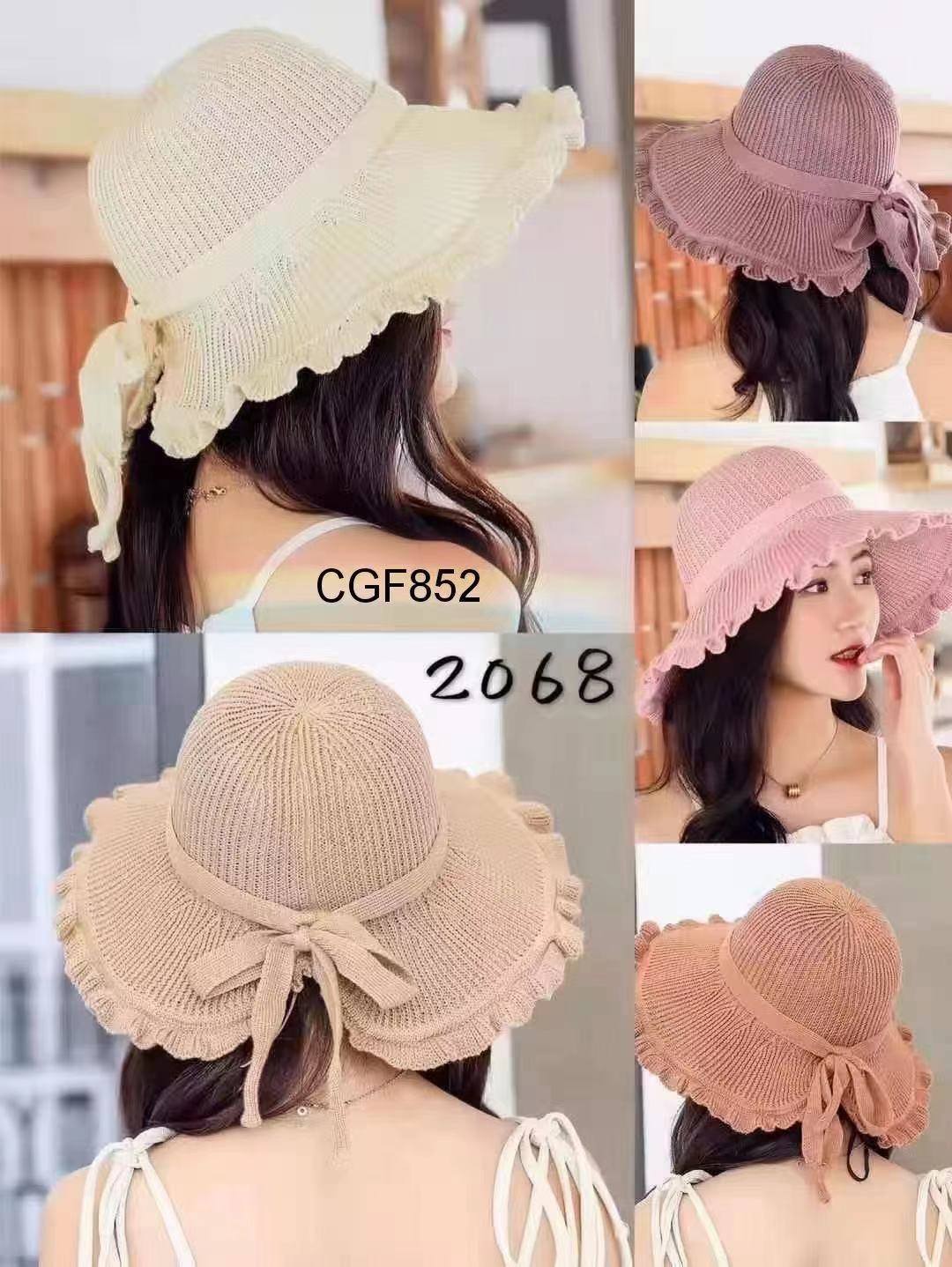A ruffled women's hat details Picture