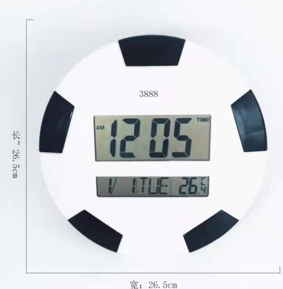 3888大屏幕LED挂钟简约电子闹钟大字钟万年历时钟客厅办公挂钟详情图3