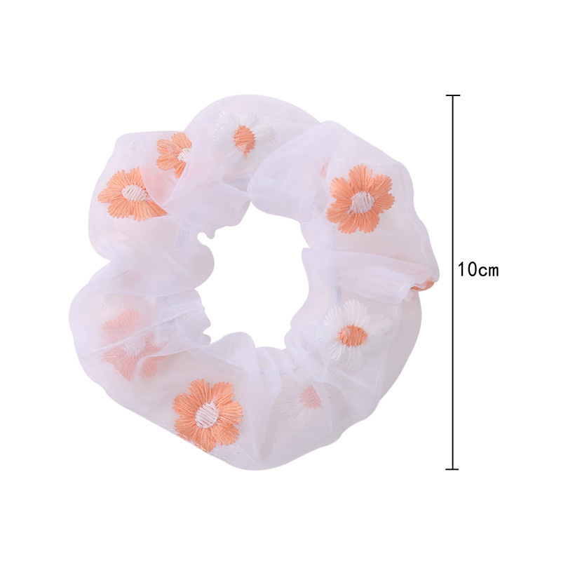Korean Version Of Summer Instagram Organza Embroidery Flower Headflower Sweet Girl Romantic Hair Net Yarn Large Scroundle Item Picture