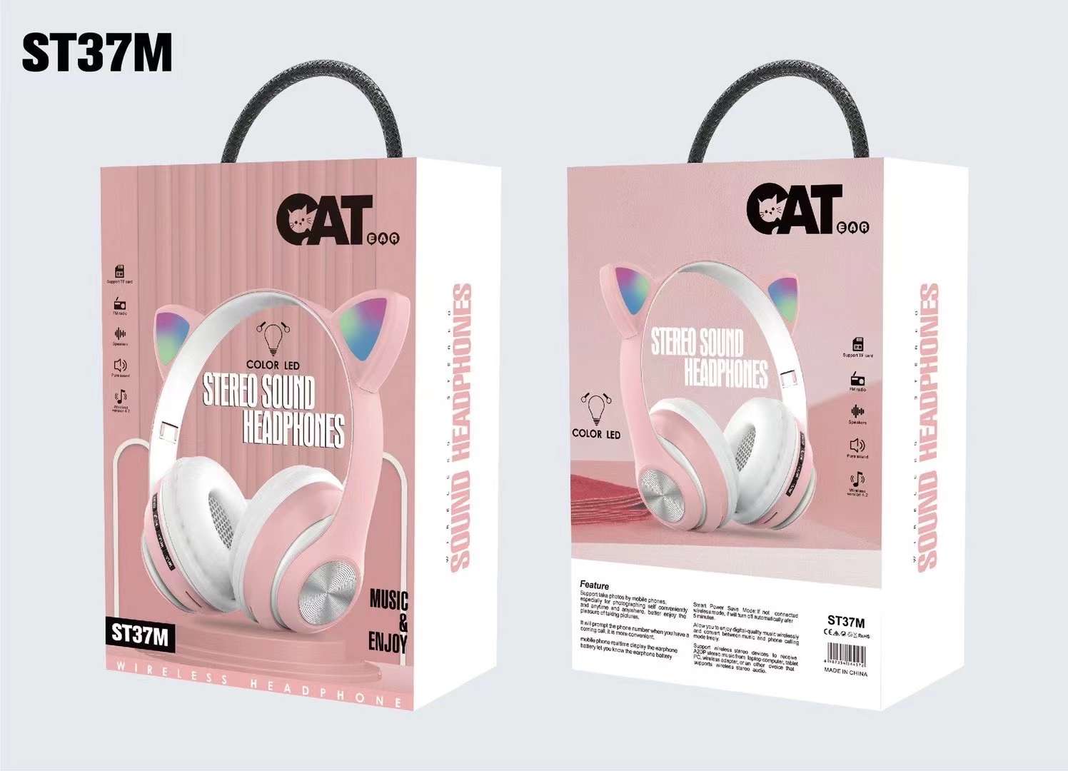 Cat ear Bluetooth headphones detail image 7