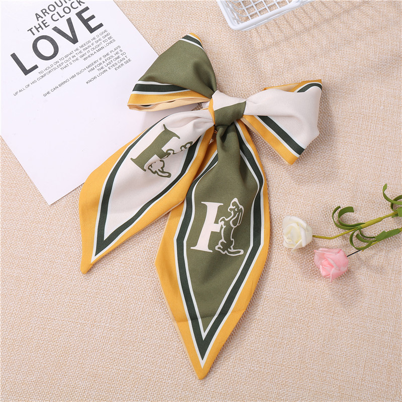 European And American Women's Hair Accessories Net Red Ponytail Tie Hair Scarf Streamer French New Fashion Hair Bow Headband Application Scenario