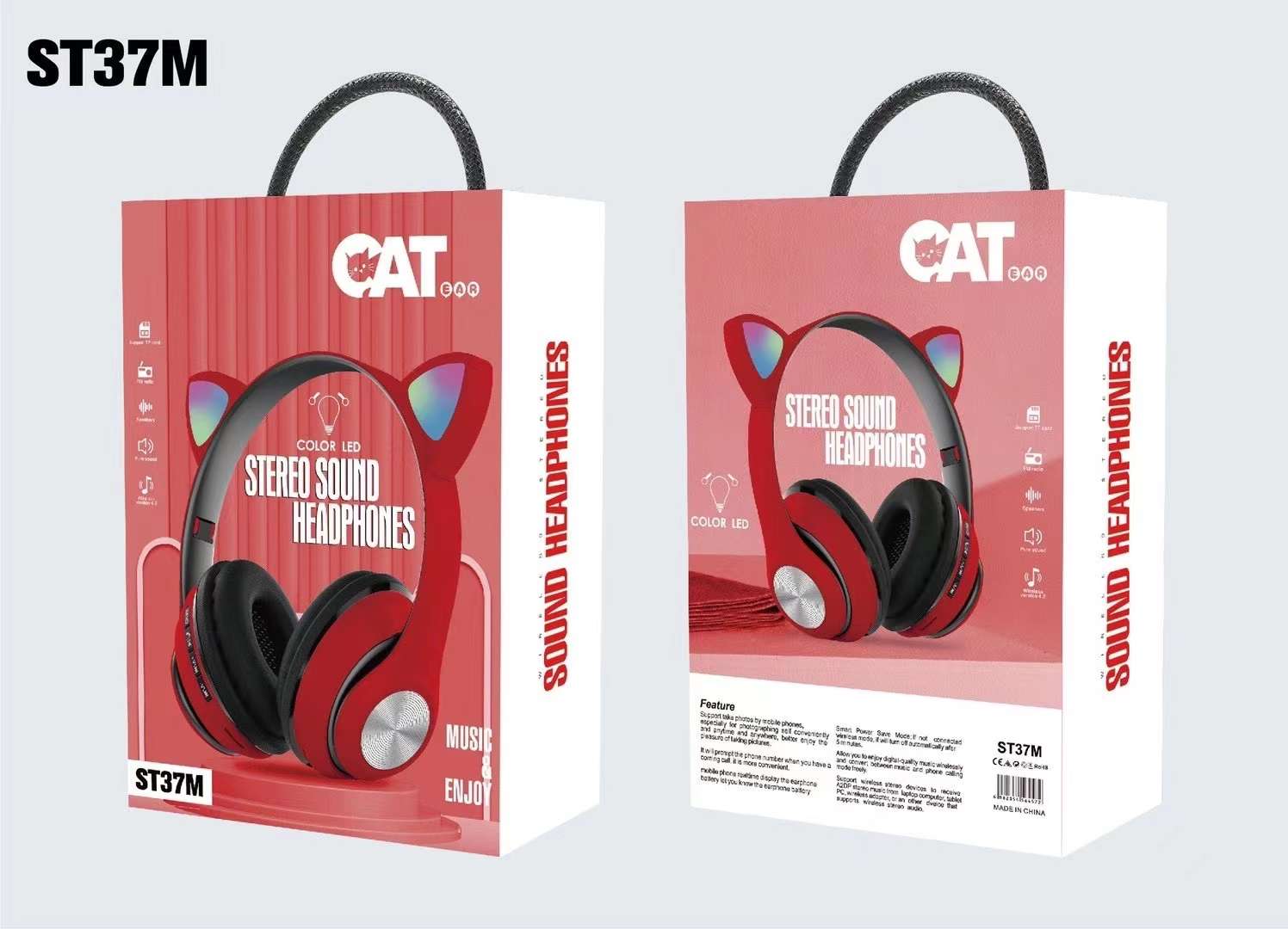 Cat ear Bluetooth headphones detail image 6