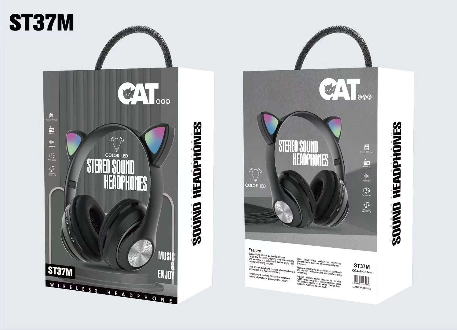 Cat ear Bluetooth headphones detail image 4