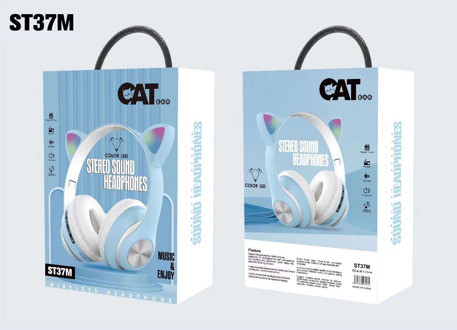Cat ear Bluetooth headphones detail image 9