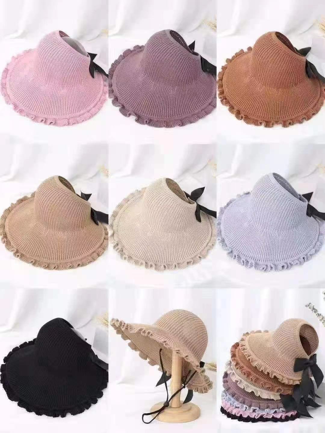 A ruffled lady's open-top hat details Picture