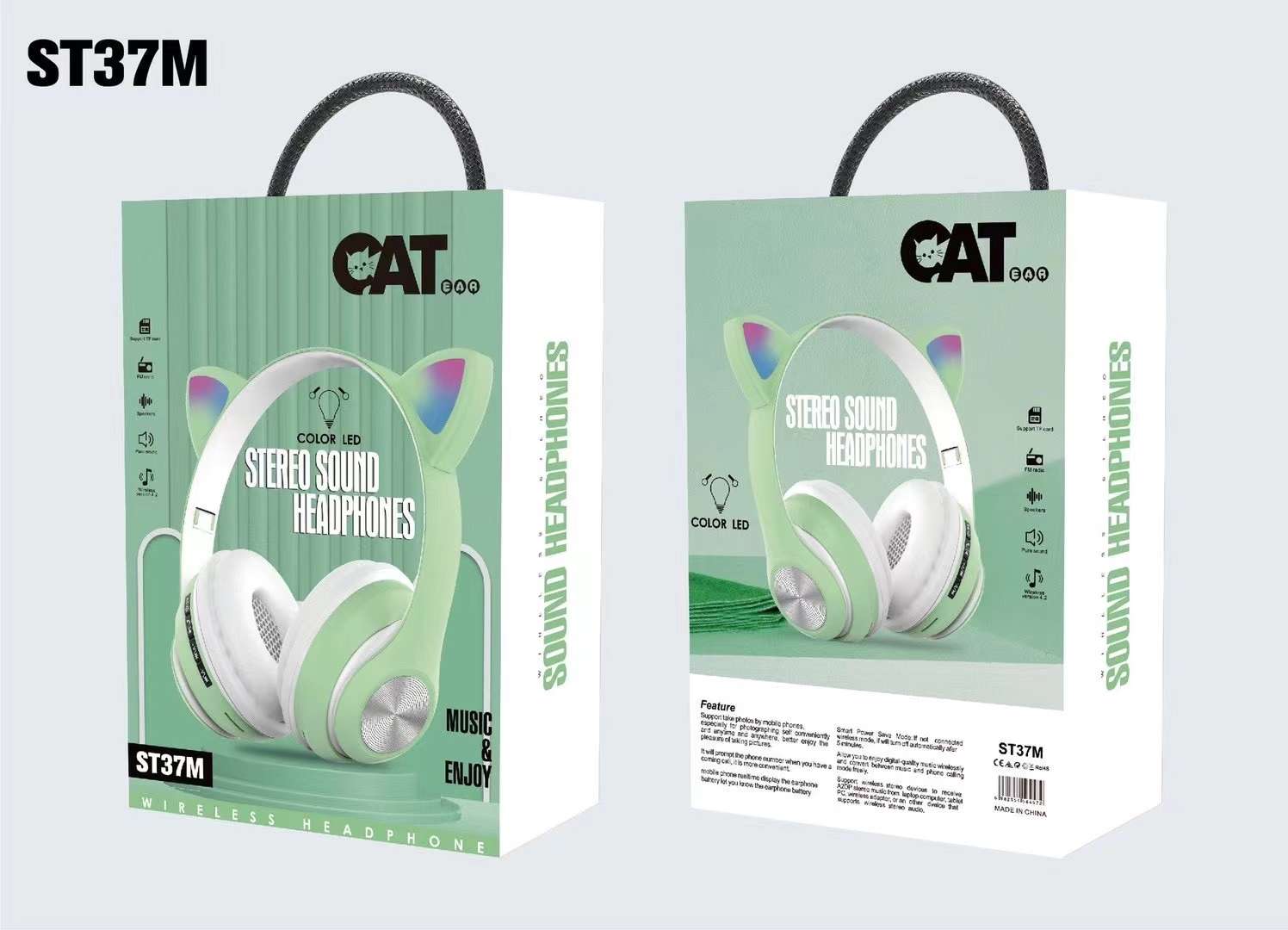 Cat ear Bluetooth headphones detail image 5