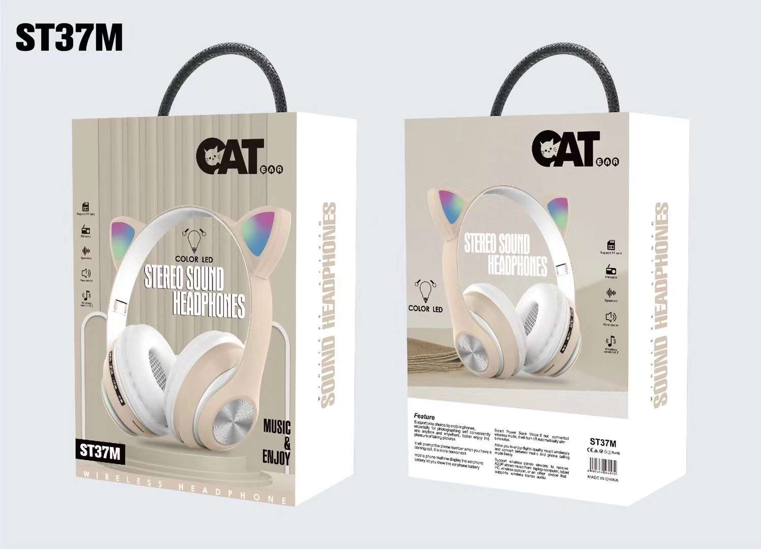 Cat ear Bluetooth headphones detail image 8