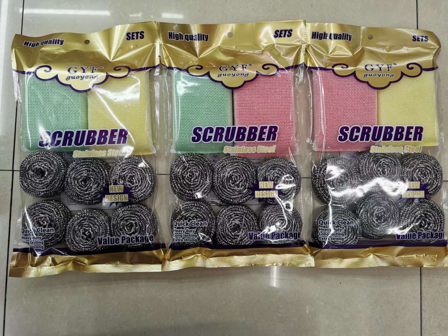 国勇清洁球，厂家直销，H842，6个清洁球+2片鱼鳞布套装产品图