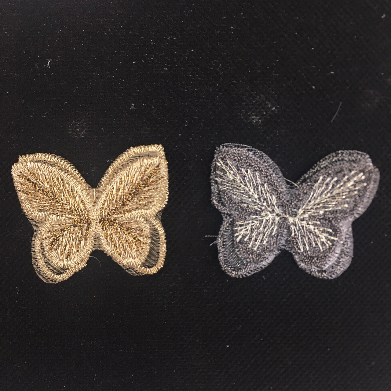 现货供应 玻璃纱刺绣蝴蝶花 双层立体