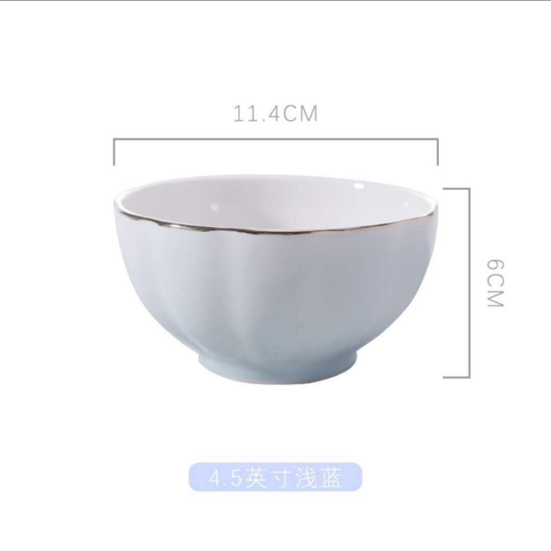 北欧简约陶瓷创意金边套装盘碗产品图