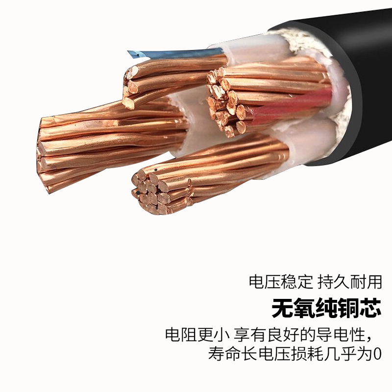 国标纯铜芯YJV3*50+2*25平方室外工程电力电缆 电缆线等产品图