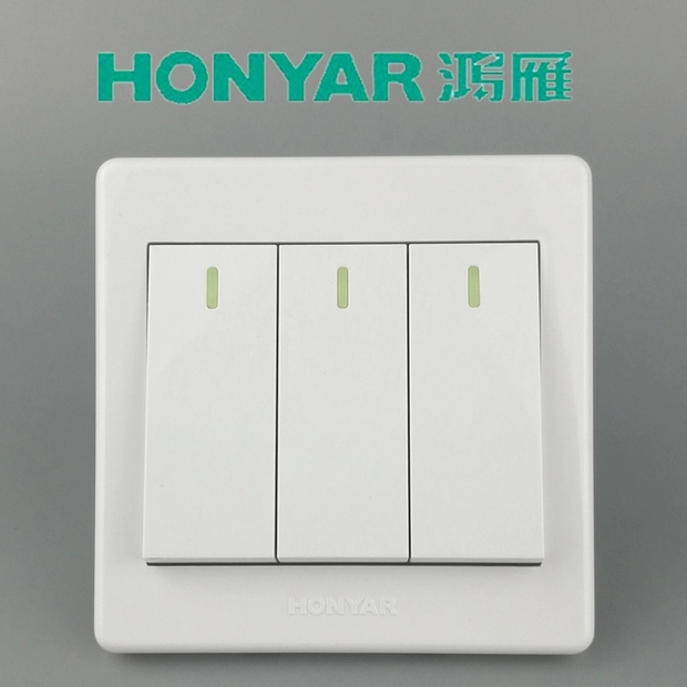 HONYAR 鸿雁开关插座 X3系列一开双控详情4