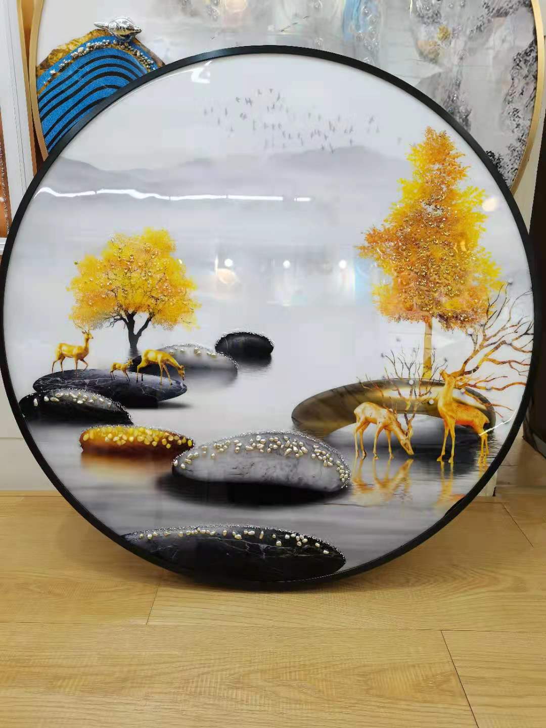 رسومات المحار البلوري دائري دائري الشكل من سبائك الألومنيوم ٧٠ * ٧٠ details Picture
