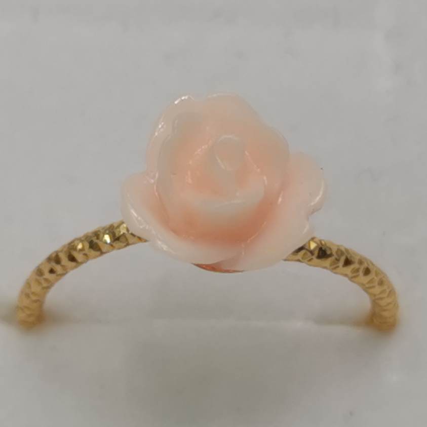 玫瑰花戒指，电镀K金