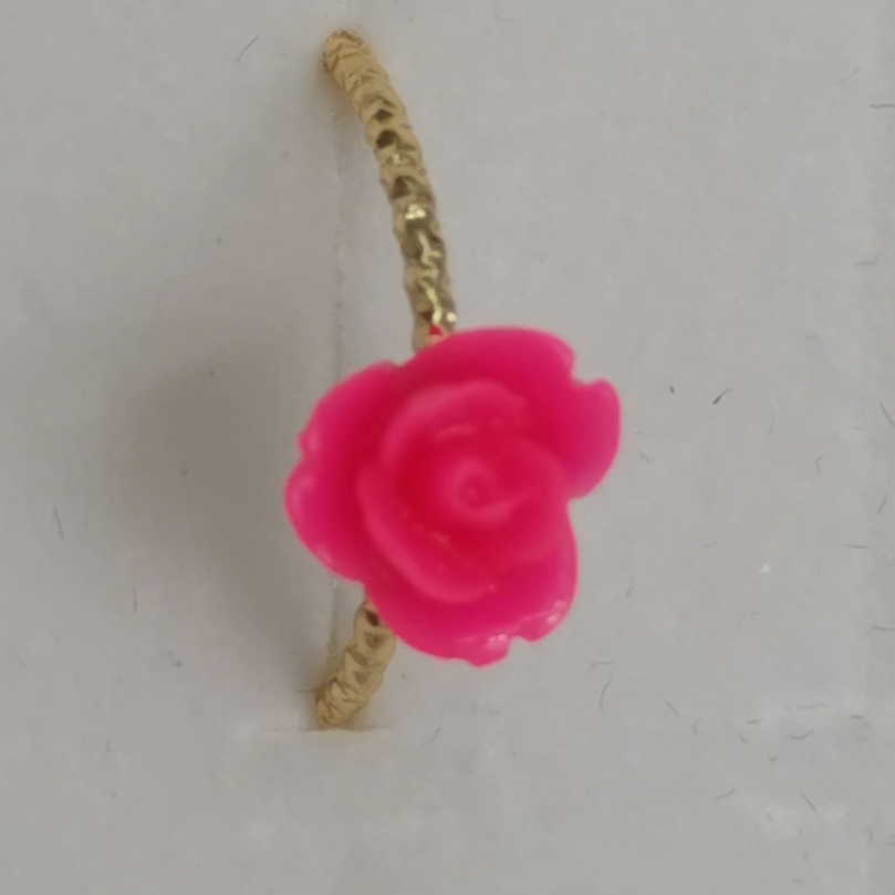 Rose ring, plated K gold 2