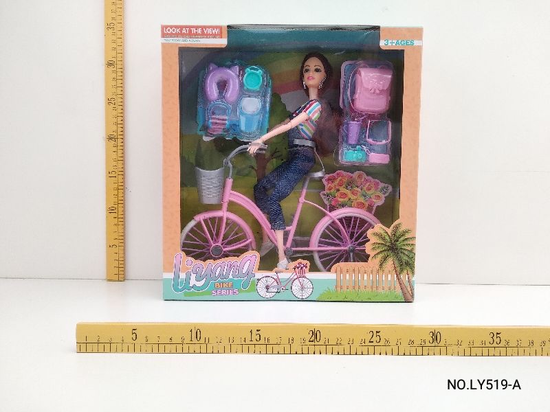 Bike-riding Barbie doll detail image 3