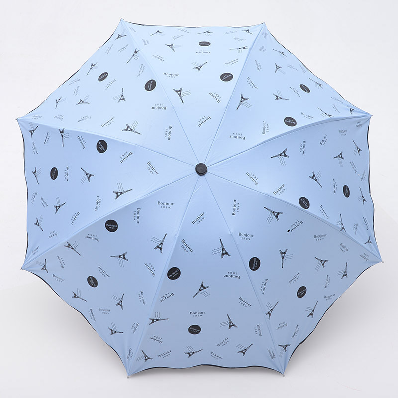 Creative Korean-style cute and fresh princess umbrella, black vinyl uv umbrella, UV-resistant wavy edge sun umbrella in stock detail image 2