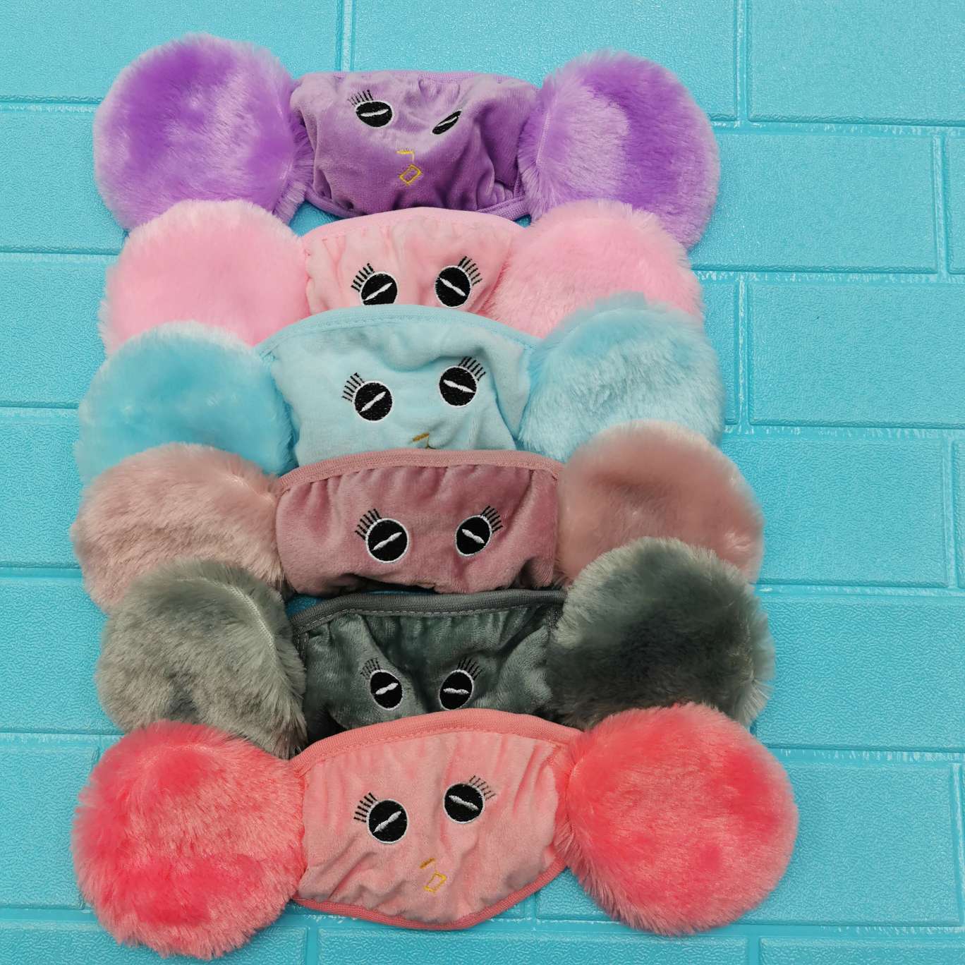 二合一口罩二包儿童大人男女保暖防尘口罩【外贸专供】白底实物图