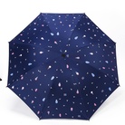 现货便携折叠雨伞三折伞 清新甜筒太阳伞晴雨伞防紫外线黑胶伞 