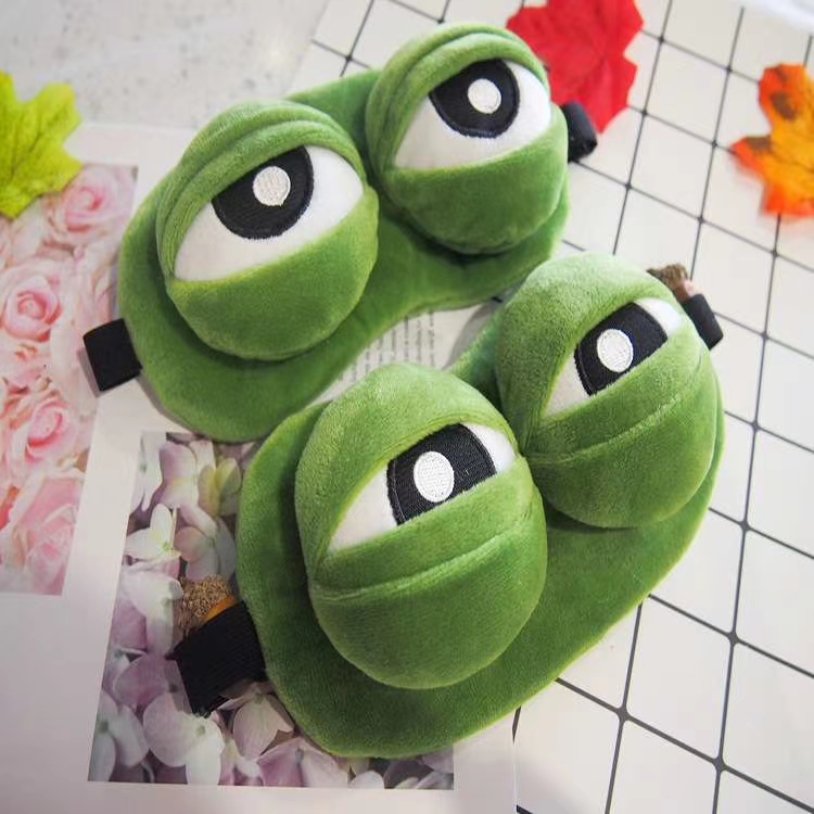 青蛙眼罩超柔绒面遮光透气眼罩冰袋卡通睡眠护眼现货批发详情图4