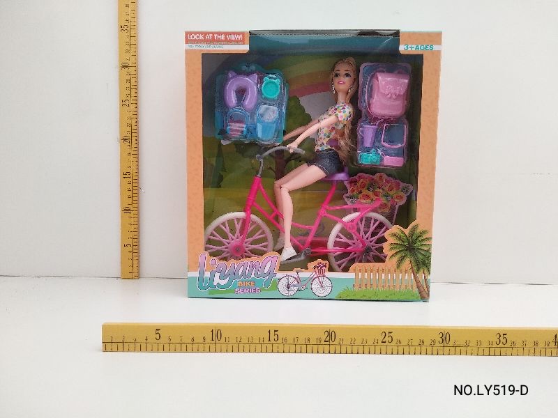 Bike-riding Barbie doll Item Picture