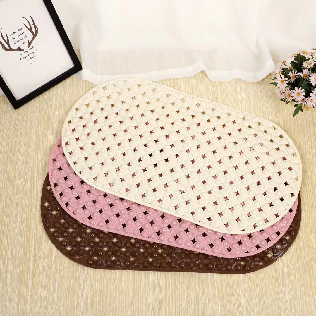 椭圆形十字花浴室防滑垫