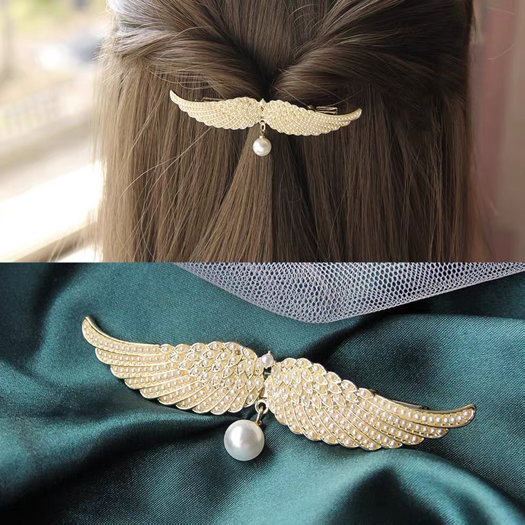 La versión coreana de la moda y adorable angel wings hairpin detail image 4