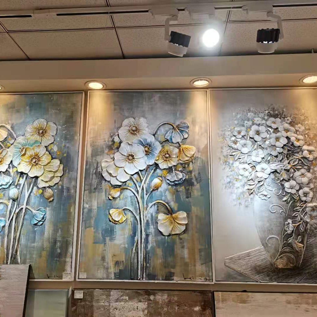 实木框  立体油画布底
