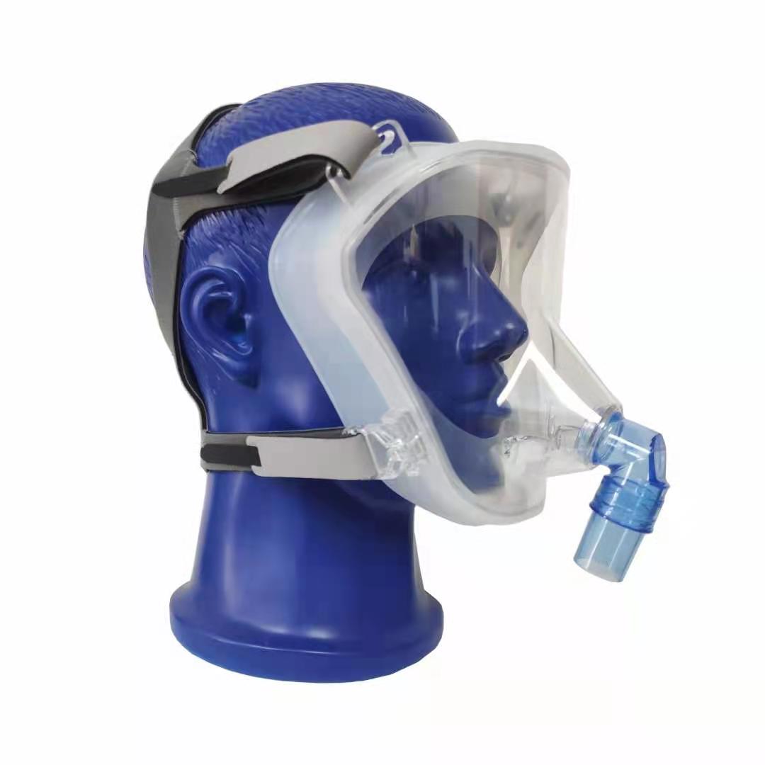 厂家直销全脸型呼吸机面罩鼻氧管组合式挂钩全硅胶。详情图6