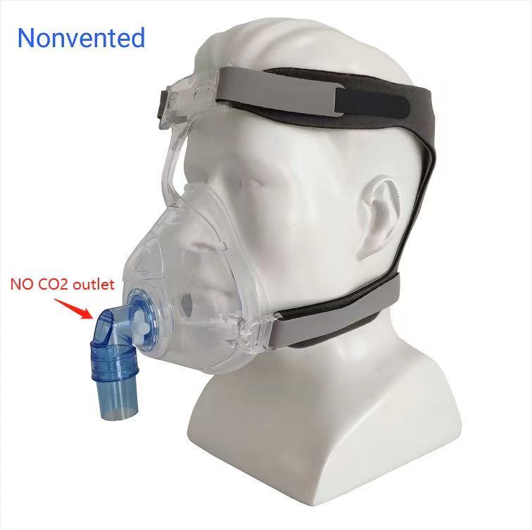 厂家直销全脸型呼吸机面罩鼻氧管组合式挂钩全硅胶。详情图3