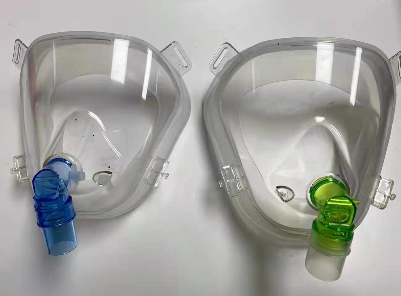 厂家直销全脸型呼吸机面罩鼻氧管组合式挂钩全硅胶。详情图10