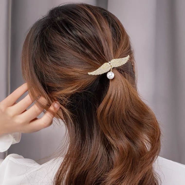 La versión coreana de la moda y adorable angel wings hairpin detail image 5