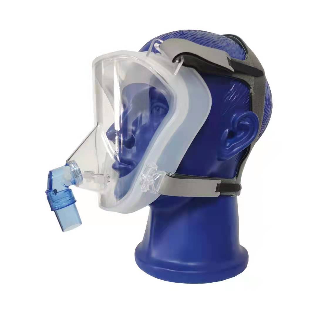 厂家直销全脸型呼吸机面罩鼻氧管组合式挂钩全硅胶。详情图4
