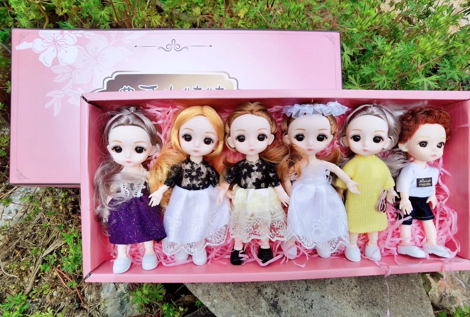 6 Inch Mini Doll Big Gift Box Small Girl Toy Set Simulation Cute Princess Ba Than Children's Gift Change full figure